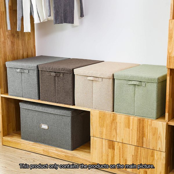 Foldable Canvas Storage Box Cube Clothes Basket Organiser Home Decorative Box