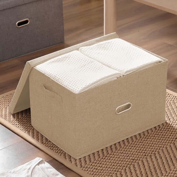 Foldable Canvas Storage Box Cube Clothes Basket Organiser Home Decorative Box