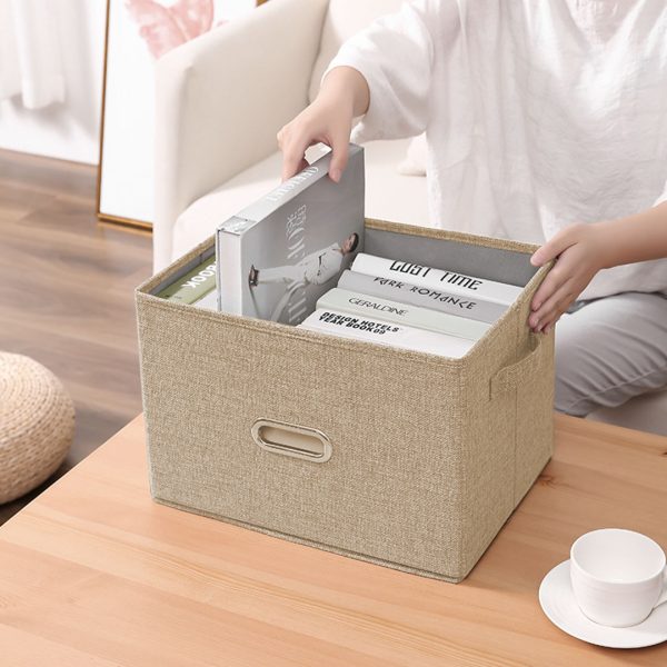 Foldable Canvas Storage Box Cube Clothes Basket Organiser Home Decorative Box