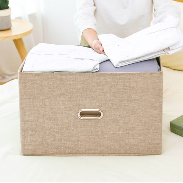 Foldable Canvas Storage Box Cube Clothes Basket Organiser Home Decorative Box