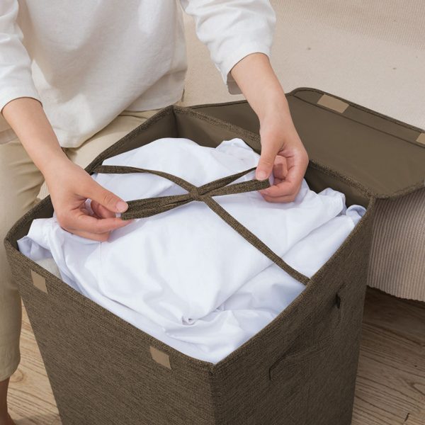 Collapsible Laundry Hamper Storage Box Foldable Canvas Basket Home Organiser Decor