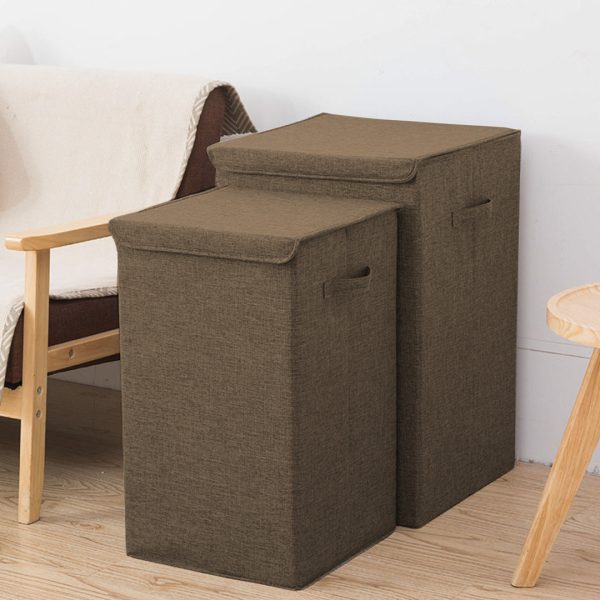 Collapsible Laundry Hamper Storage Box Foldable Canvas Basket Home Organiser Decor