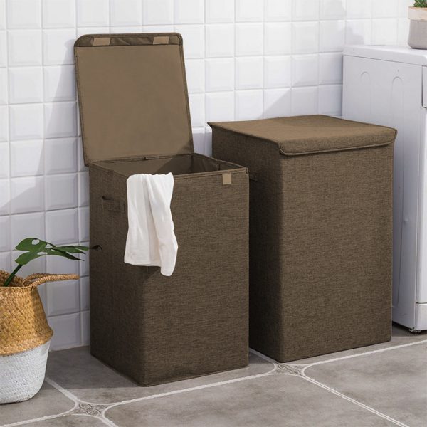 Collapsible Laundry Hamper Storage Box Foldable Canvas Basket Home Organiser Decor