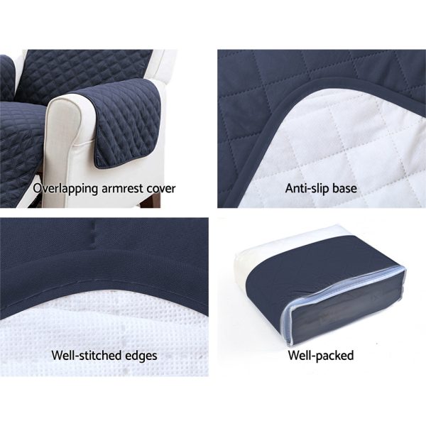 Sofa Cover Quilted Couch Covers Lounge Protector Slipcovers 3 Seater – Dark Grey