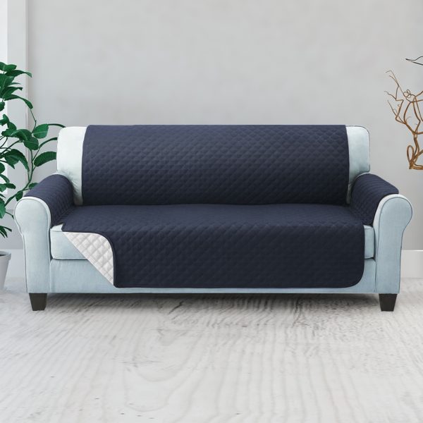 Sofa Cover Quilted Couch Covers Lounge Protector Slipcovers 3 Seater – Dark Grey