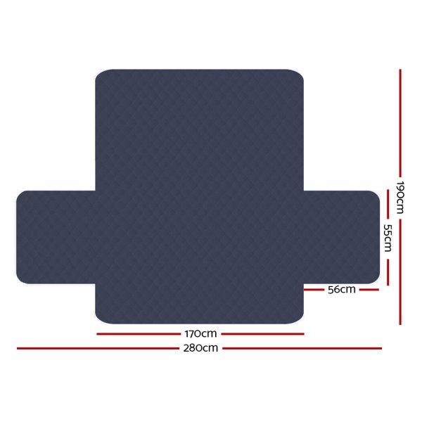Sofa Cover Quilted Couch Covers Lounge Protector Slipcovers 3 Seater – Dark Grey