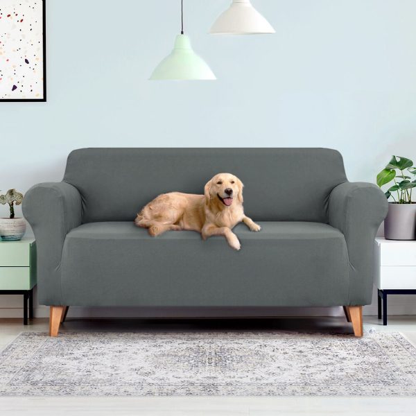 Sofa Cover Elastic Stretchable Couch Covers – Grey, 3 Seater
