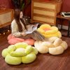 Green Double Flower Shape Cushion Soft Bedside Floor Plush Pillow Home Decor