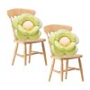 2X Green Double Flower Shape Cushion Soft Bedside Floor Plush Pillow Home Decor