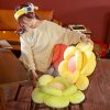 2X Green Double Flower Shape Cushion Soft Bedside Floor Plush Pillow Home Decor