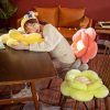 2X Green Double Flower Shape Cushion Soft Bedside Floor Plush Pillow Home Decor