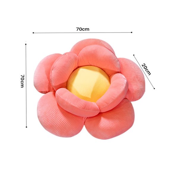 Red Double Flower Shape Cushion Soft Bedside Floor Plush Pillow Home Decor