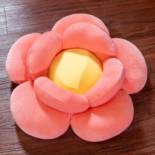 Red Double Flower Shape Cushion Soft Bedside Floor Plush Pillow Home Decor
