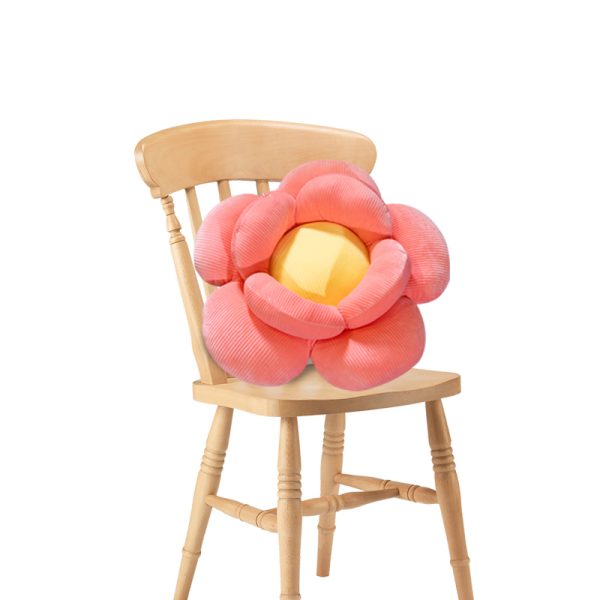 Red Double Flower Shape Cushion Soft Bedside Floor Plush Pillow Home Decor