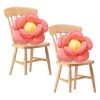 2X Red Double Flower Shape Cushion Soft Bedside Floor Plush Pillow Home Decor