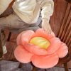 2X Red Double Flower Shape Cushion Soft Bedside Floor Plush Pillow Home Decor