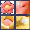 Yellow Double Flower Shape Cushion Soft Bedside Floor Plush Pillow Home Decor