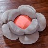 Grey Double Flower Shape Cushion Soft Bedside Floor Plush Pillow Home Decor