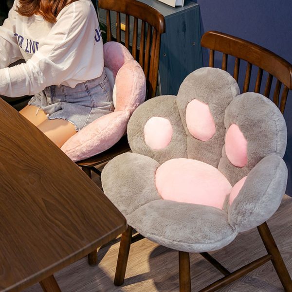 2X 70cm  Pink Paw Shape Cushion Warm Lazy Sofa Decorative Pillow Backseat Plush Mat Home Decor