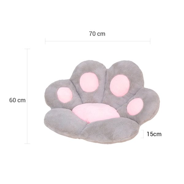 70cm Grey Paw Shape Cushion Warm Lazy Sofa Decorative Pillow Backseat Plush Mat Home Decor