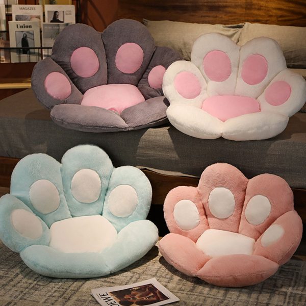 70cm Mint Blue Paw Shape Cushion Warm Lazy Sofa Decorative Pillow Backseat Plush Mat Home Decor