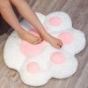 White Paw Shape Cushion Warm Lazy Sofa Decorative Pillow Backseat Plush Mat Home Decor