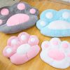 Grey Paw Shape Cushion Warm Lazy Sofa Decorative Pillow Backseat Plush Mat Home Decor
