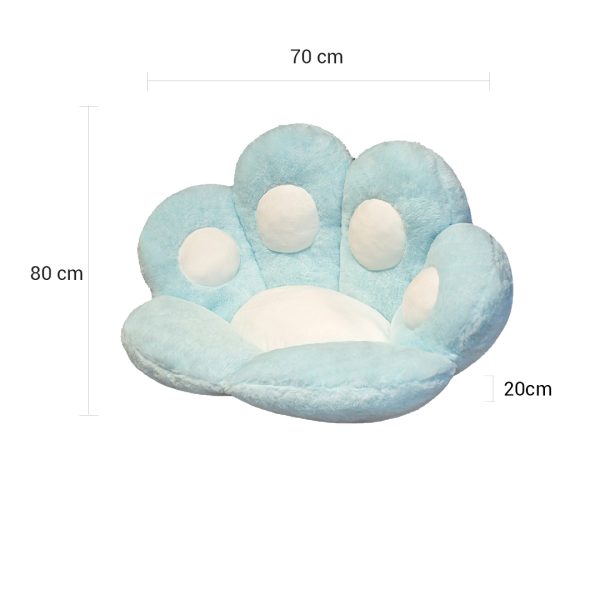 Blue Paw Shape Cushion Warm Lazy Sofa Decorative Pillow Backseat Plush Mat Home Decor