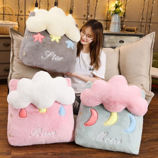 Cloud Cushion Soft Leaning Lumbar Wedge Pillow Bedside Plush Home Decor