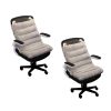 2X Grey One Piece Siamese Cushion Office Sedentary Butt Mat Back Waist Chair Support Home Decor With Buffalo Ears