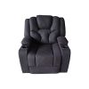 3+2+1 Seater Electric Recliner Stylish Rhino Fabric Black Lounge Armchair with LED Features