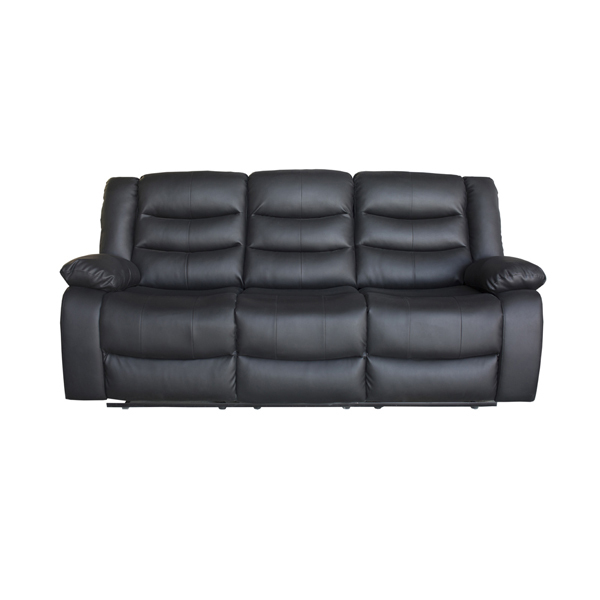 3+1+1 Seater Recliner Sofa In Faux Leather Lounge Couch in Black