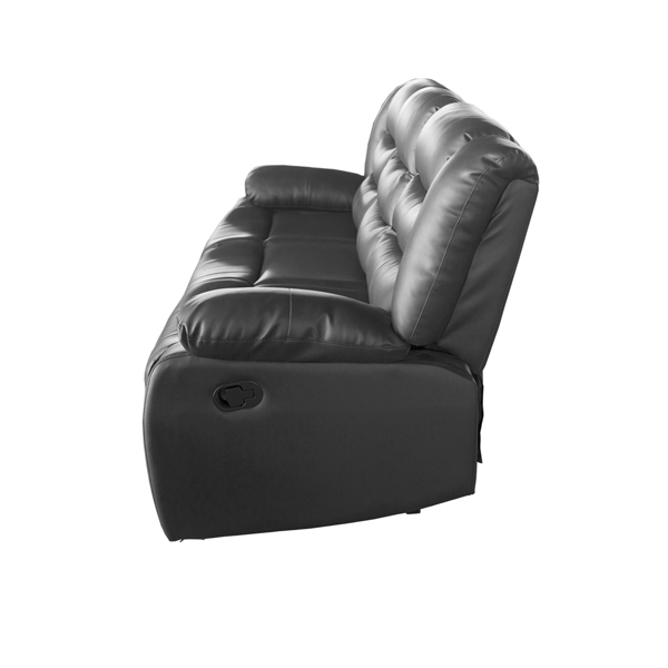 3+1+1 Seater Recliner Sofa In Faux Leather Lounge Couch in Black