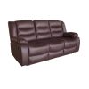3+2+1 Seater Recliner Sofa In Faux Leather Lounge Couch in Brown