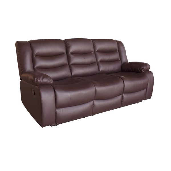 3+2+1 Seater Recliner Sofa In Faux Leather Lounge Couch in Brown