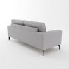 3+2 Seater Sofa Light Grey Fabric Lounge Set for Living Room Couch with Solid Wooden Frame Black Legs