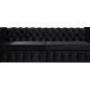 3+2+1 Seater Sofa Classic Button Tufted Lounge in Black Velvet Fabric with Metal Legs