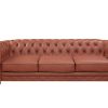 3+2+1 Seater Brown Sofa Lounge Chesterfireld Style Button Tufted in Faux Leather