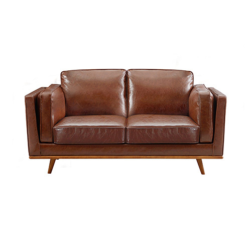 3+2 Seater Sofa Brown Leather Lounge Set for Living Room Couch with Wooden Frame