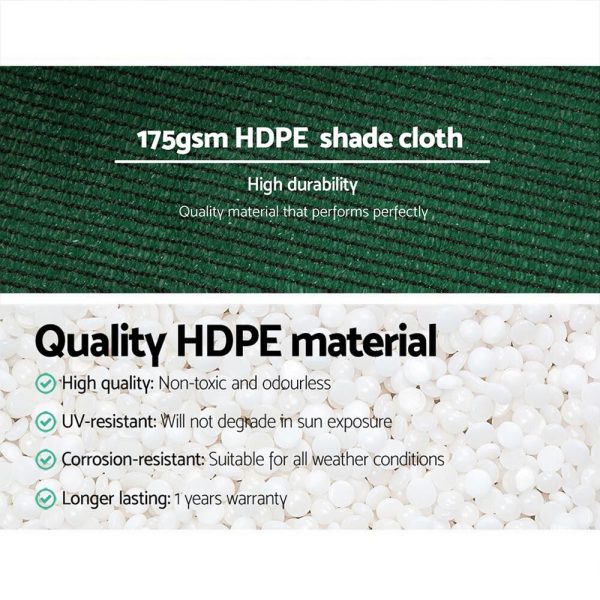 70% Sun Shade Cloth Shadecloth Sail Roll Mesh Outdoor 175gsm – 1.83×30 m, Green
