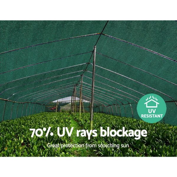 70% Sun Shade Cloth Shadecloth Sail Roll Mesh Outdoor 175gsm – 1.83×30 m, Green