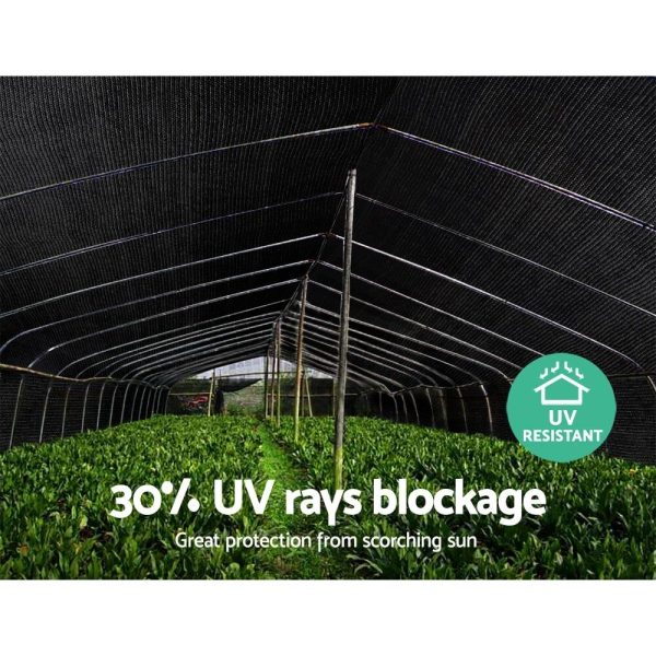 30% UV Shade Cloth Shadecloth Sail Garden Mesh Roll Outdoor – 3.66×30 m, Black