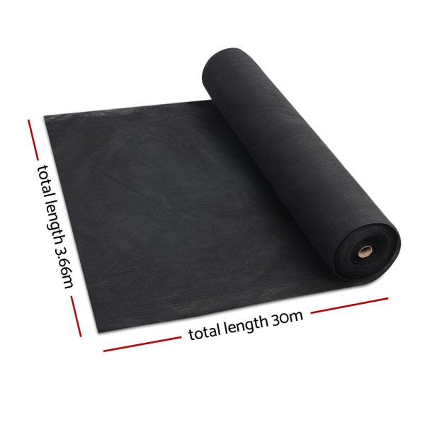 30% UV Shade Cloth Shadecloth Sail Garden Mesh Roll Outdoor – 3.66×30 m, Black