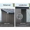 Garden Shed 1.95×1.31M Sheds Outdoor Storage Steel Workshop House Tool Double Door