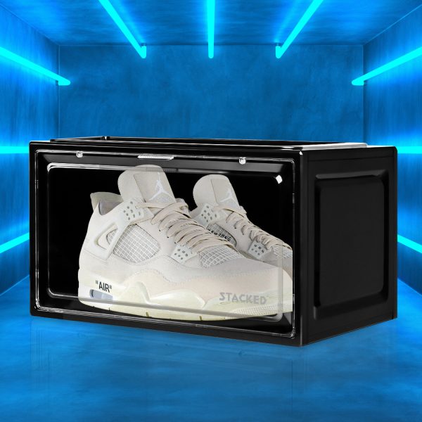 Premium Sneaker Display Case Shoe Storage Box Clear Plastic Magnetic Stackable