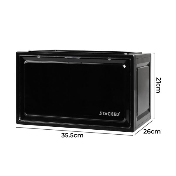 Premium Sneaker Display Case Shoe Storage Box Clear Plastic Magnetic Stackable