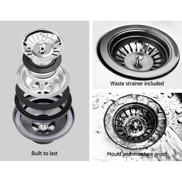 Stone Kitchen Sink Round 430MM Granite Under/Topmount Basin Bowl Laundry White