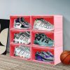 Sneaker Display Case 6x Shoe Storage Box Clear Plastic  Stackable Boxes