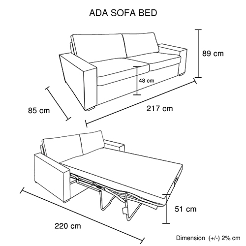 Multifunctional 3 Seater Sofa Bed Fabric Upholstery Wooden Structure