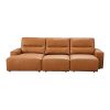 3 Seater Sectional Genuine Leather Sofa Bed King Size Chaise USB Charger